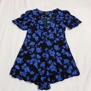 Floral button up romper